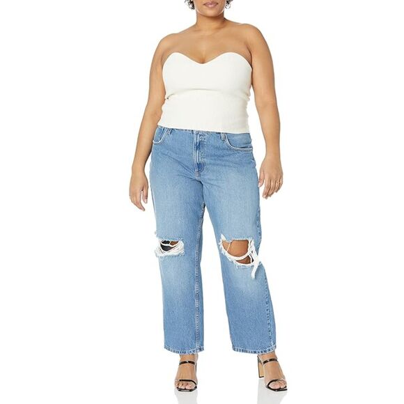 THE DROP The Collette Strapless Cropped Winter White Tube Top! Layer it! Size 2X - Picture 1 of 7